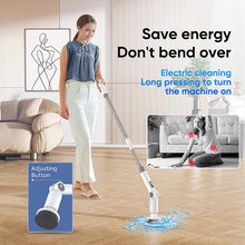 Load image into Gallery viewer, Power Spin Electric Scrubber Wireless Cleaning Brush Waterproof Bathroom Scrubber Adjustable Extension Handle
