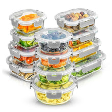 Load image into Gallery viewer, 24-Piece Meal Prep Glass Storage Containers – Airtight, Freezer Safe & Perfect for Summer Fitness Goals