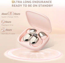 Load image into Gallery viewer, ZIHNIC Wireless Open-Ear Headphones – Lightweight, Waterproof, Bluetooth-Compatible (Pink)