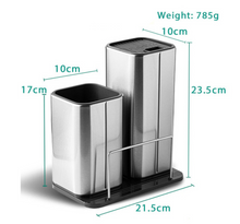 Load image into Gallery viewer, Stainless Steel Kitchen Cutlery Stand