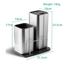 Load image into Gallery viewer, Stainless Steel Kitchen Cutlery Stand
